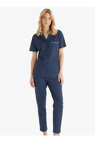 Blackspade Kadın Kısa Kol Önden Düğmeli Lacivert Pijama Takımı C9t3n8o15 lacivert