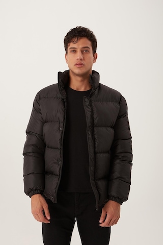 Erkek Regular Fit Şişme Mont Siyah