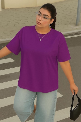 Büyük Beden Unisex Tişört Mor