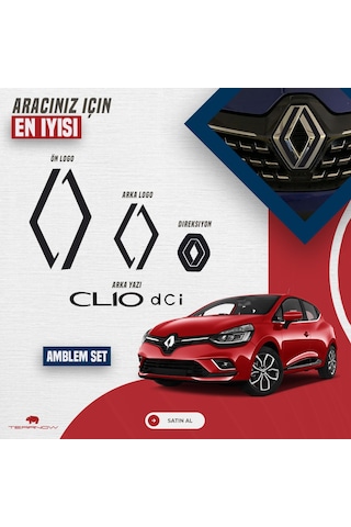 Renault Clio 4 2012-2018 Yeni Tarz Amblem Kaplama- Piano Black