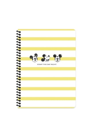 Mickey Mouse 20x28 Cm Çizgisiz 80 Yaprak Telli Defter Karton Kapak 60 Gr Beyaz Kağıt Pembe