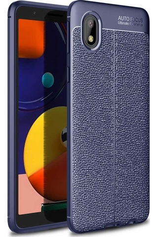 Galaxy A01 Core Kılıf Zore Niss Deri Desenli Silikon Kılıf