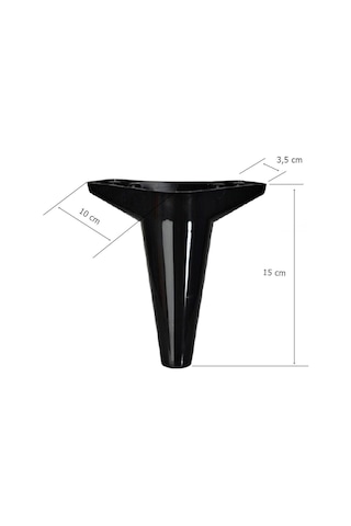 4 Adet Wetra Lükens Ayak Dolap Mobilya Koltuk Ayağı 15 Cm Siyah