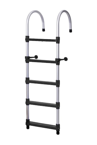Hobi Store Portatif Tekne Merdiveni ( Siyah ) 3 Basamaklı