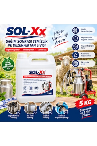 Sol-xx Sağım Sonrası Temizlik Ve Dezenfektan Sıvısı 5 Kg