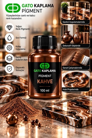 Gato Kaplama Solvent Bazlı Transparan Sıvı Pigment Boya 100 Ml Kahve Renk Renklendirici