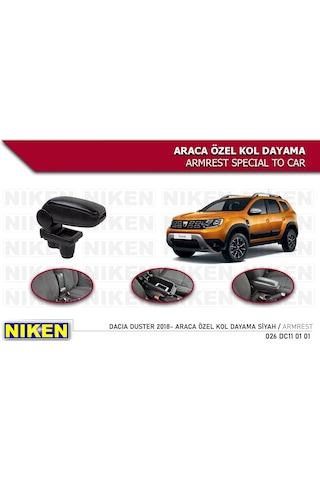 Niken Kolçak Kol Dayama Orta Konsol Vidasız Kolay Montaj Siyah