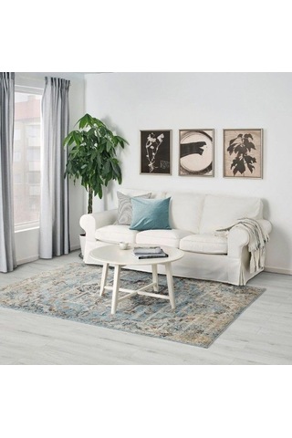 Ikea Overlund Halı 160 X 235 Cm Mavi - Sarı - Kahverengi Çok Renkli