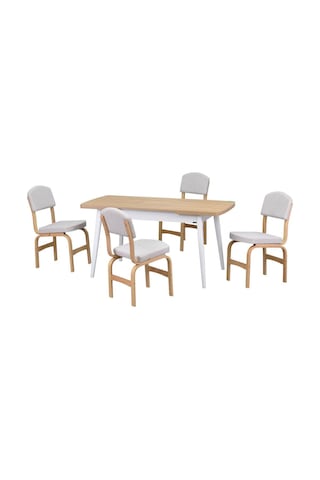 Vilinze Ege Sandalye Avanos Ahşap Mdf Açılır Mutfak Masası Takımı - 70x120+30 Cm Beyaz