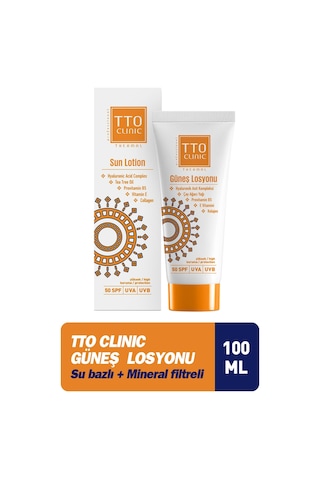 Tto Clinic Akneli ve Rozalı Ciltler için Çay Ağacı Yağlı Güneş Losyonu SPF50 100 ML