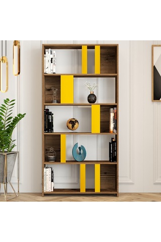 Variant Lima Çalışma Masası Ve Kitaplık Takımı - Ceviz / Sarı Ceviz