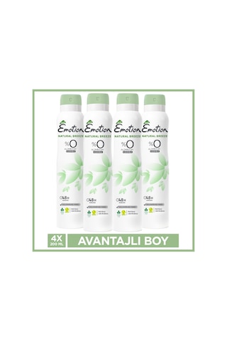 Emotion Natural Breeze Kadın Alüminyumsuz Vegan Deodorant 4x200 Ml