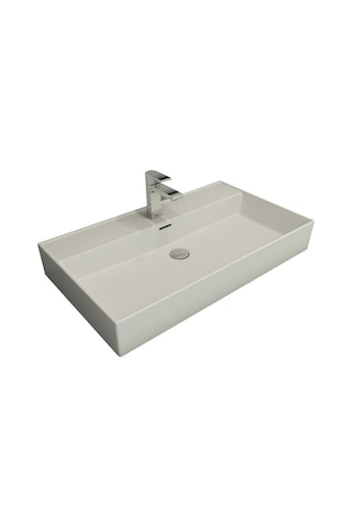 Bocchi Milano Tezgah Üstü Lavabo 80 CM Mat Beyaz 1377-002-0126