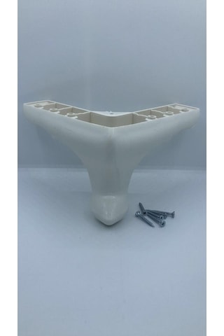 Karakoçaksesuar Karakoç, Lüx 12Cm Dekoratif Plastik Beyaz Mobilya Ayağı (4 Adet)
