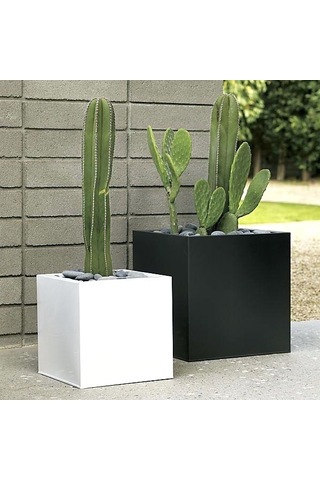 Mofiba Fiberglass Saksı Kare 30cm 30cm 30h Cm Beyaz