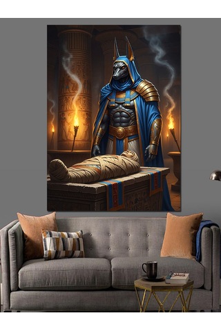 Ahşap Tablo Mısır Tanrısı Anubis Tablosu Şehir Tabloları