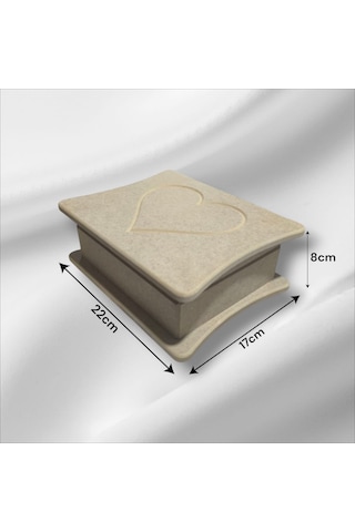 Ahşap Boaynabilir Kalp İşlemeli Çok Amaçlı Kutu