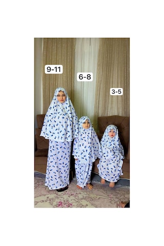 Aldaıyr 3 Adet Çocuk Namaz Elbise Pamuk Kumaş Çok Renkli037