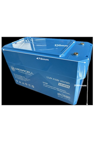 Megacell 12,8v 315ah Lifepo4 Prizmatik Lityum Demir Fosfat Akü Bluetooth