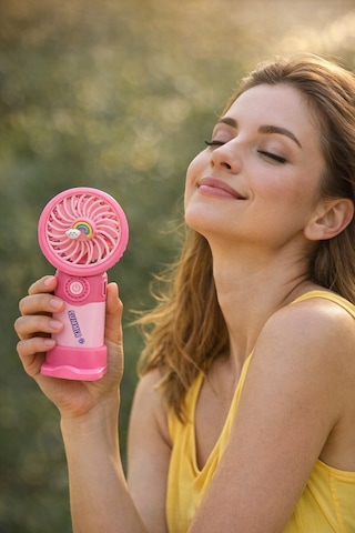 Fit Pembe Mini Taşınabilir Sessiz El Fanı 3 Hız Ayarlı Mini El Pervanesi Soğutucu-vantilatör