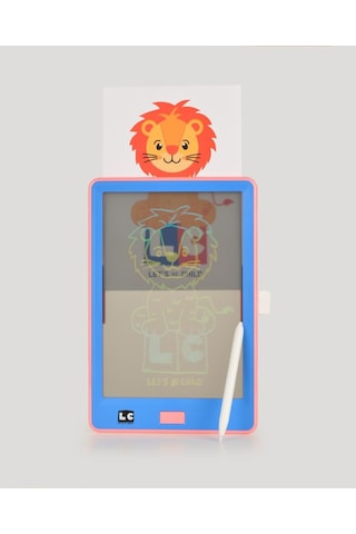 10 İnch Şeffaf Lcd Dijital 4 Adet Çizim Kartlı Tablet-mavi Mavi