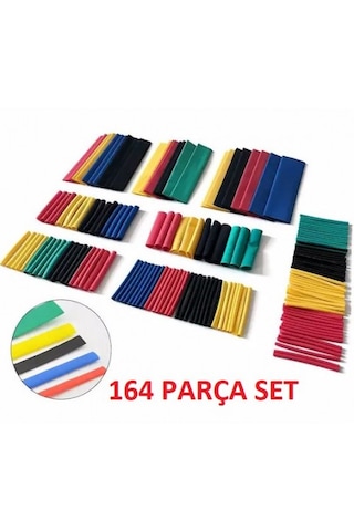 164 Parça Set Isıyla Daralan Makaron Kablo Koruyucu Kılıf Kırmızı