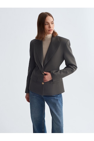 Dilvin 60774 Fitted Kesim Vatkalı Blazer-haki Haki