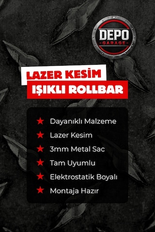 Ford Ranger Tam Uyumlu Lazer Kesim Led Işıklı Rollbar