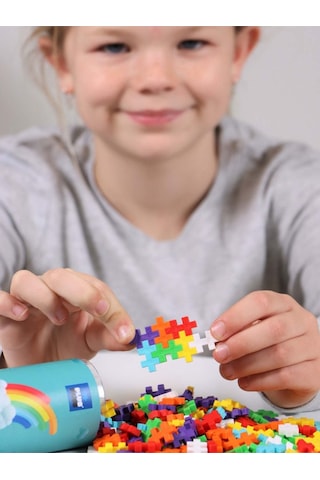 Plus - Plus Minecraft Temalı Silindir Kutuda Gökkuşağı Yapı Oyuncağı - Rainbow 100 Parça 4265