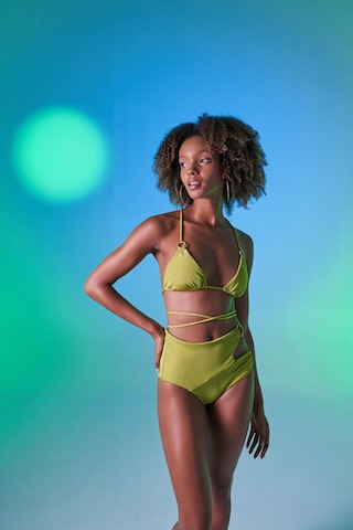 Holly Lolly Yüksek Bel Aksesuar Detaylı Delphi Bikini Altı Yeşil
