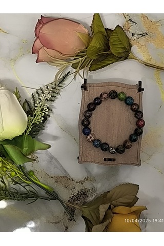 Fy Doğaltaş Çok Renkli Jade Kuvars Bileklik 10 Mm 7 Çakra