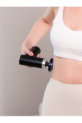 7go 7gmg2 Sıcak & Soğuk Başlıklı Masaj Tabancası 10 Başlık, 6 Kademeli, 1800mah Lityum-iyon Pil Siyah