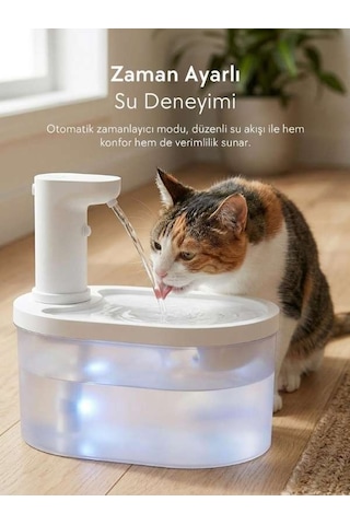 Zampa Pf-010 Oval Pet Otomatik Su Pınarı 3.2l - Bataryalı Ve Akıllı Sensörlü Sistem