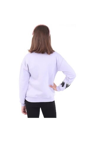 Toontoy Kız Çocuk Baskılı Nakışlı Sweatshirt Mavi