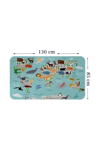 Eğitici Dünya Haritası Dünya Atlası Çocuk Ve Bebek Odası Duvar Sticker-85x130-3775 Çok Renkli
