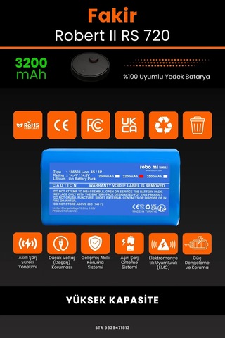 Fakir Robert Rs 720 3200mAh Robot Süpürge Bataryası