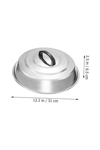 32cm Uzunluğunda Pot Kapağı 2 Adet Paslanmaz Çelik Tava Kapakları Ev Pişirme İçin Metal Tencere Kapağı Metal