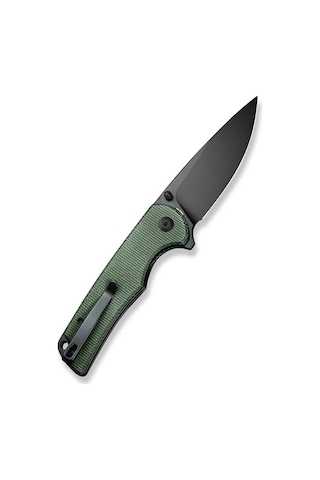Sencut Praktisk Green Canvas Micarta Handle Black 9cr18mov Blade Kamp Çakı Yeşil