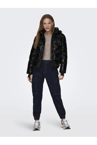 Only Kapüşonlu Puffer Siyah Kadın Mont 15287919 001