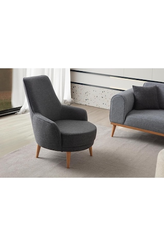 Rebull Keten Berjer Antrasit Tekli Koltuk Siyah