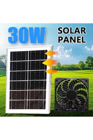 Motion003 Güneş Paneli +2 Adet Fan Ser Güneş Enerjili Egzoz Fanı Çatılar Kulübeler Tavuk Kümesi Köpek Evleri Ip5 Su Geçirmez