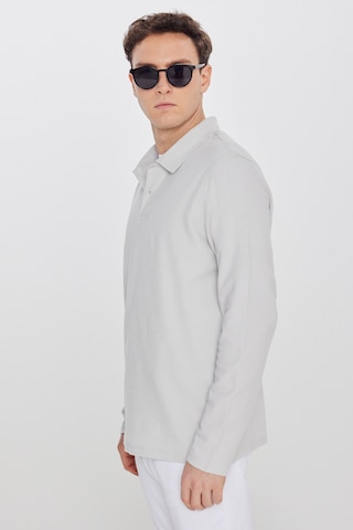 AC&Co / Altınyıldız Classics Erkek Grı %100 Pamuk Slim Fit Dar Kesim Polo Yaka Jakarlı Triko Tişört Gri