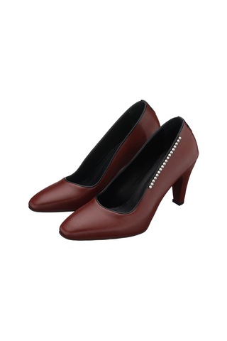 40-41-42-43-44 Numara Ays7986 Kahve Topuklu Özel Seri Kadın Stiletto Bej