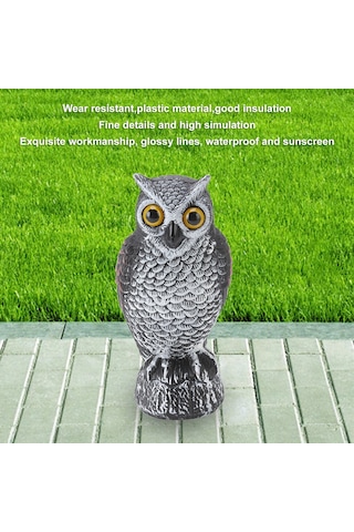 Youmex Plastik Baykuş Kuş Kovucu - Bahçe, Çimen, Parklarda Kuşları Engelle - Su Geçirmez Ve Güneş Direnci - Gerçekçi Dekoratif Tasarım