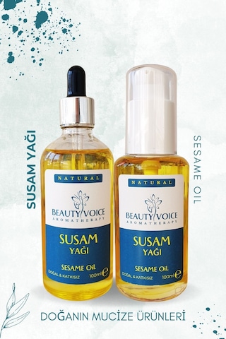 Beauty Voice Susam Yağı Losyon Pompalı ve Damlalıklı Şişe 2 x 200 ML