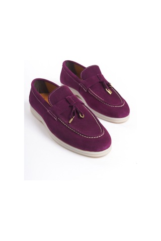 Mubiano Hakiki Deri Collection Kadın Süet Loafer & Babet Mürdüm -mckry1410-mrd Mürdüm