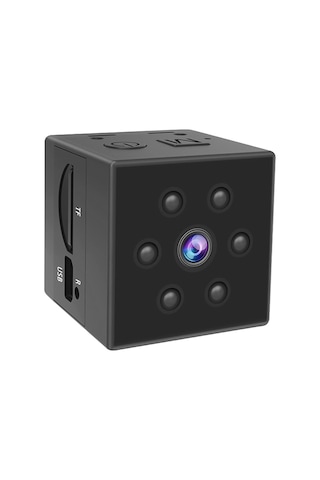 Springsun Siyah Mini Akıllı Kamera: Hd 1080p, 6 Infrared Gece Görüşü, Hareket Algılama, Tf Kart Desteği, Manyetik Montaj