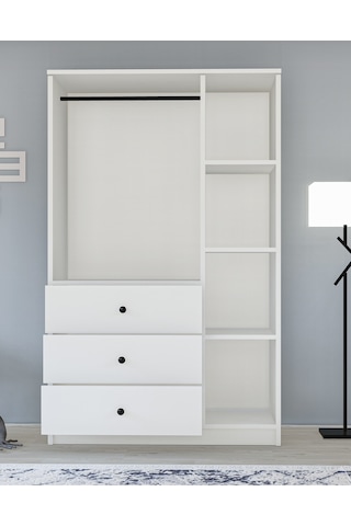 Metalia Gm 308 Ece Lüx 3 Kapı 3 Çekmeceli Düğme Kulplu Gardırop