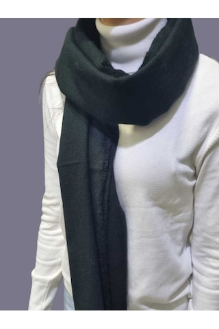 Tezzgelsin Kadın Yumuşak Yün Dokulu Omuz Şalı Atkı Siyah