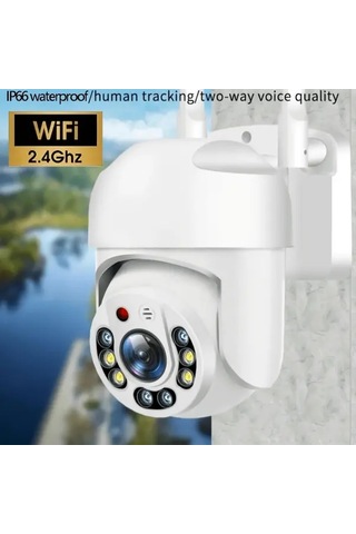 Xuweiwei Outdoor Wifi Guvenlik Kamerası White 360 Derece Pan Tilt Hareket Algılama Iki Yönlü Ses Renkli Usb Güçlü 24ghz Kablosuz